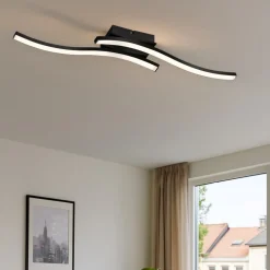 Plafoniere Moderne-Selezionato da Mazzolaluce Plafoniera doppia onda nera led 10w 4000k