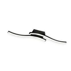 Plafoniere Moderne-Selezionato da Mazzolaluce Plafoniera doppia onda nera led 10w 4000k