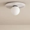 Plafoniere Moderne-Selezionato da Mazzolaluce Plafoniera dor di marmo bianco moderna rotonda