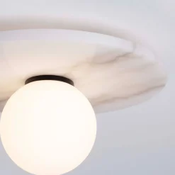 Plafoniere Moderne-Selezionato da Mazzolaluce Plafoniera dor di marmo bianco moderna rotonda