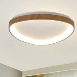 Plafoniere Moderne-Selezionato da Mazzolaluce Plafoniera effetto legno led 38w 2700k a 5000k moderna