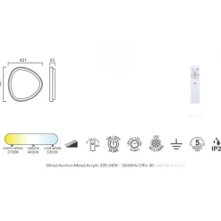 Plafoniere Moderne-Selezionato da Mazzolaluce Plafoniera effetto legno led 38w 2700k a 5000k moderna