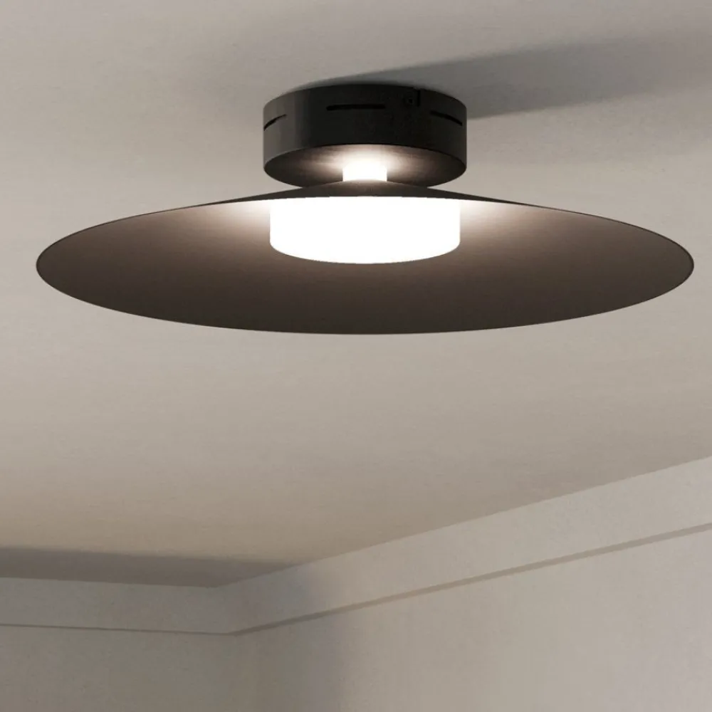 Plafoniere Moderne-Eglo Plafoniera conomavilla nera led rgb 2700k a 6500k controllo remoto app