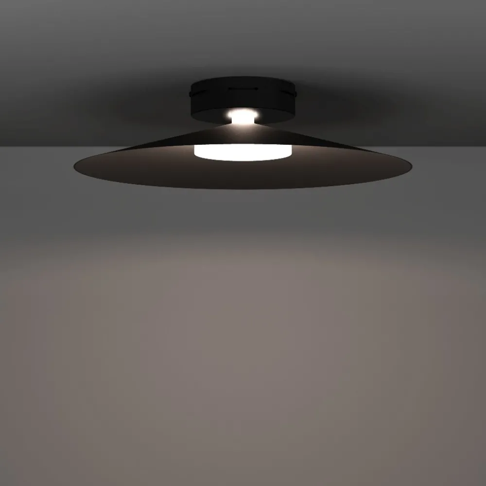 Plafoniere Moderne-Eglo Plafoniera conomavilla nera led rgb 2700k a 6500k controllo remoto app