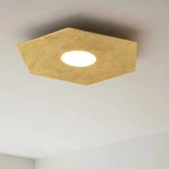 Plafoniere Moderne-Top Light Plafoniera esagonale moderna oro hexagon