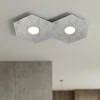 Plafoniere Moderne-Top Light Plafoniera foglia argento moderna esagonale toplight hexagon