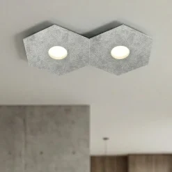 Plafoniere Moderne-Top Light Plafoniera foglia argento moderna esagonale toplight hexagon