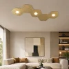 Plafoniere Moderne-Top Light Plafoniera foglia oro 3 luci led + 2 piastre metallo hexagon