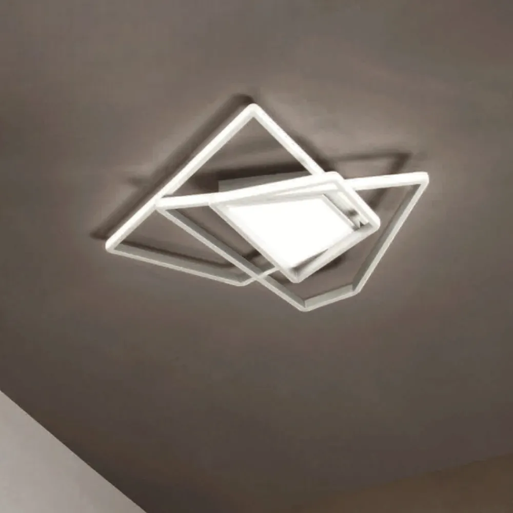 Plafoniere Moderne-Ondaluce Plafoniera galaxy md silver led 67w 3000k