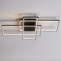 Plafoniere Moderne-Selezionato da Mazzolaluce Plafoniera geometrica nera design moderna led dimmerabile