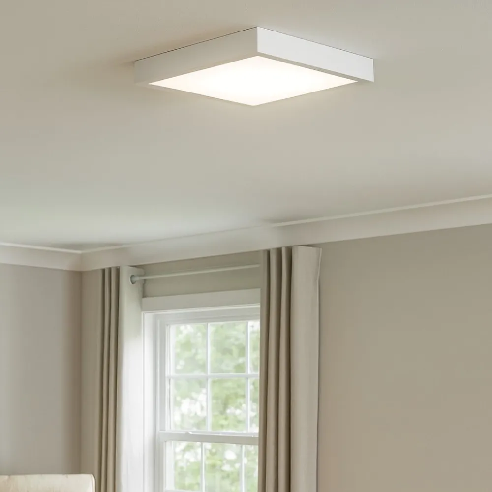 Plafoniere Moderne-Linea Light Plafoniera grande box led bianca quadrata 43w 4000k
