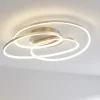 Plafoniere Moderne-Selezionato da Mazzolaluce Plafoniera grigia led 3000k dimmerabile per soggiorno design circolare