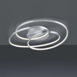 Plafoniere Moderne-Selezionato da Mazzolaluce Plafoniera grigia led 3000k dimmerabile per soggiorno design circolare