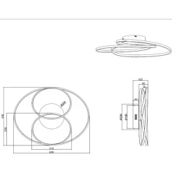 Plafoniere Moderne-Selezionato da Mazzolaluce Plafoniera grigia led 3000k dimmerabile per soggiorno design circolare