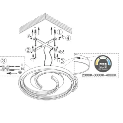 Plafoniere Moderne-Selezionato da Mazzolaluce Plafoniera grigio alluminio moderna led da 2300k a 4000k dimmerabile