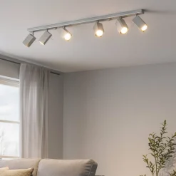 Plafoniere Moderne-Selezionato da Mazzolaluce Plafoniera grigio con faretti orientabili