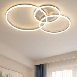 Plafoniere Moderne-Selezionato da Mazzolaluce Plafoniera grigio con telecomando led 2700k a 6500k rgb moderna