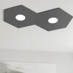 Plafoniere Moderne-Top Light Plafoniera grigio design moderna esagono antracite