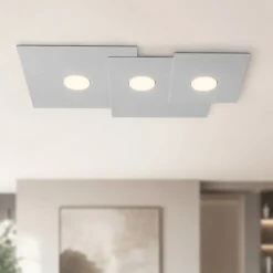 Plafoniere Moderne-Top Light Plafoniera grigio moderna toplight plate rettangolare