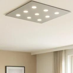 Plafoniere Moderne-Top Light Plafoniera grigio per soggiorno moderno design quadrata