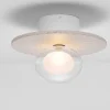 Plafoniere Moderne-Selezionato da Mazzolaluce Plafoniera hos rotond per camera da letto beige di cemento sfera in vetro