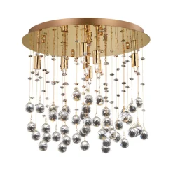 Plafoniere Moderne-Ideal Lux Plafoniera moonlight pl8 oro lucido cristallo per camera da letto
