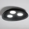Plafoniere Moderne-Vivida International Plafoniera in ceramica reloux ovale a 3 luci nera vivida
