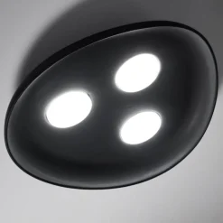 Plafoniere Moderne-Vivida International Plafoniera in ceramica reloux ovale a 3 luci nera vivida