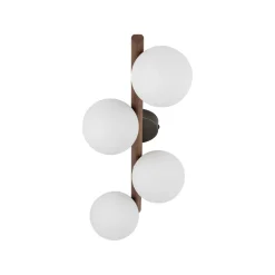 Plafoniere Moderne-Selezionato da Mazzolaluce Plafoniera in legno per cucina moderna sfere vetro bianco
