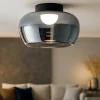 Plafoniere Moderne-Perenz Illuminazione Plafoniera in vetro specchiato fume led 3000k dimmerabile perenz kave