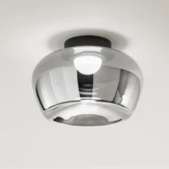 Plafoniere Moderne-Perenz Illuminazione Plafoniera in vetro specchiato fume led 3000k dimmerabile perenz kave