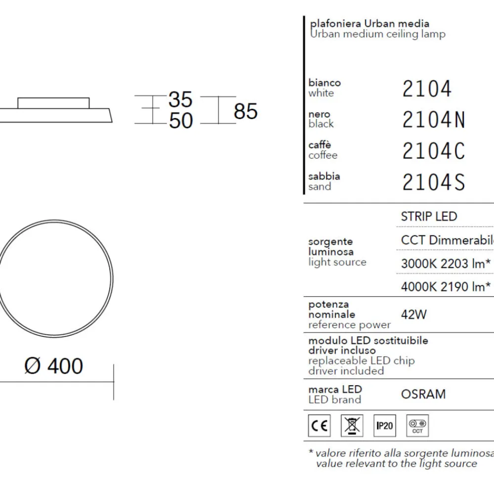 Plafoniere Moderne-IsyLuce Plafoniera marrone led 42w 3000k 4000k dimmerabile