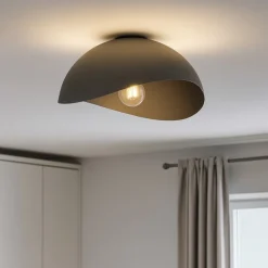 Plafoniere Moderne-Selezionato da Mazzolaluce Plafoniera kiki nera semi sfera 40 cm moderna