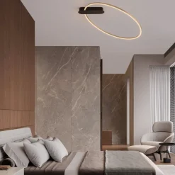 Plafoniere Moderne-Selezionato da Mazzolaluce Plafoniera kiki nero oro led 3000k dimmerabile moderna orientabile