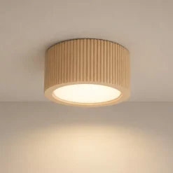 Plafoniere Moderne-Selezionato da Mazzolaluce Plafoniera lampada da soffitto scandinava in legno rotonda
