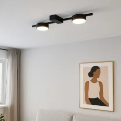 Plafoniere Moderne-Selezionato da Mazzolaluce Plafoniera lampada nera da soffitto design minimale