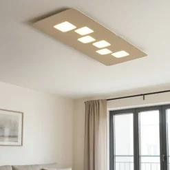 Plafoniere Moderne-Gea Luce Plafoniera led bilbao tortora moderna