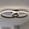 Plafoniere Moderne-Selezionato da Mazzolaluce Plafoniera led cerchi design moderna nera per camera da letto