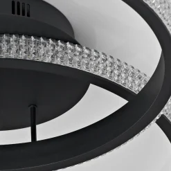 Plafoniere Moderne-Selezionato da Mazzolaluce Plafoniera led cerchi design moderna nera per camera da letto