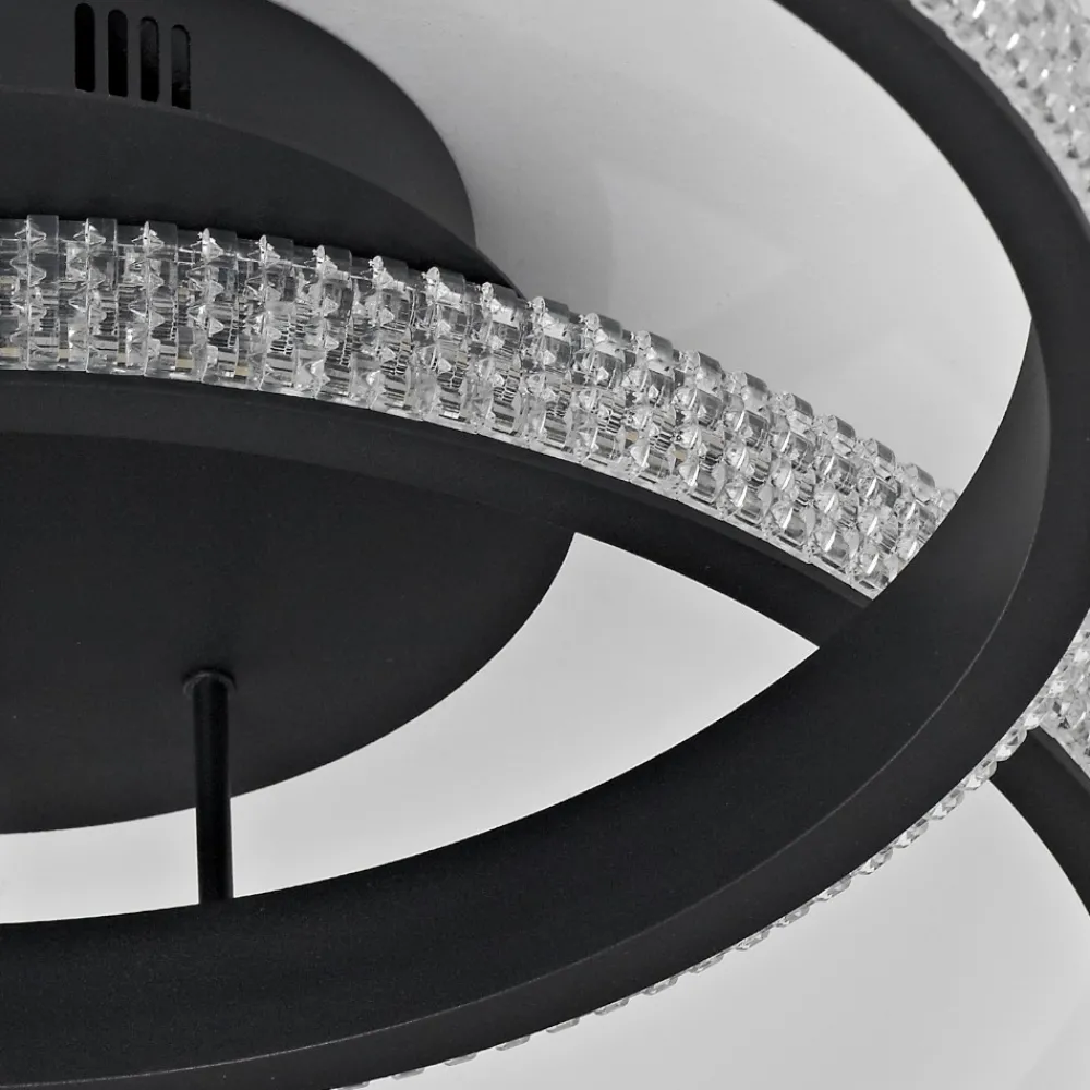 Plafoniere Moderne-Selezionato da Mazzolaluce Plafoniera led cerchi design moderna nera per camera da letto