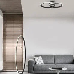 Plafoniere Moderne-Selezionato da Mazzolaluce Plafoniera led cerchi design moderna nera per camera da letto