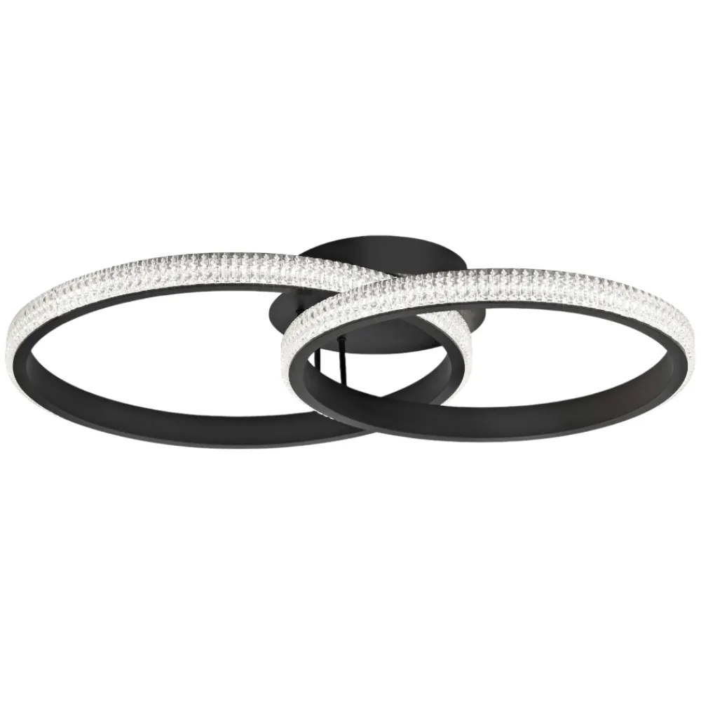 Plafoniere Moderne-Selezionato da Mazzolaluce Plafoniera led cerchi design moderna nera per camera da letto