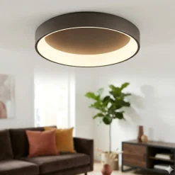 Plafoniere Moderne-Affralux Plafoniera led 80cm anello cerchio 90w 3200k caffe band diodi