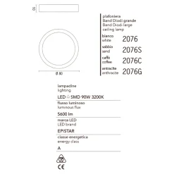 Plafoniere Moderne-Affralux Plafoniera led 80cm anello cerchio 90w 3200k caffe band diodi
