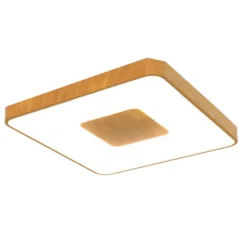 Plafoniere Moderne-Selezionato da Mazzolaluce Plafoniera led da 2700k a 5000k quadrata effetto legno con telecomando wi-fii