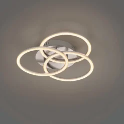 Plafoniere Moderne-Selezionato da Mazzolaluce Plafoniera led da 2700k a 6000k tricolor moderna nickel con telecomando