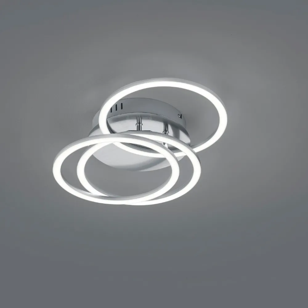 Plafoniere Moderne-Selezionato da Mazzolaluce Plafoniera led da 2700k a 6000k tricolor moderna nickel con telecomando