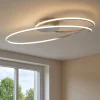Plafoniere Moderne-Selezionato da Mazzolaluce Plafoniera led design moderna ovale cromo per camera da letto