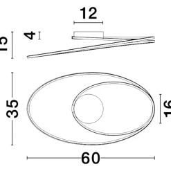 Plafoniere Moderne-Selezionato da Mazzolaluce Plafoniera led design moderna ovale cromo per camera da letto