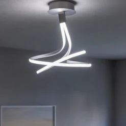 Plafoniere Moderne-Selezionato da Mazzolaluce Plafoniera led design per cucina moderna grigio cromo
